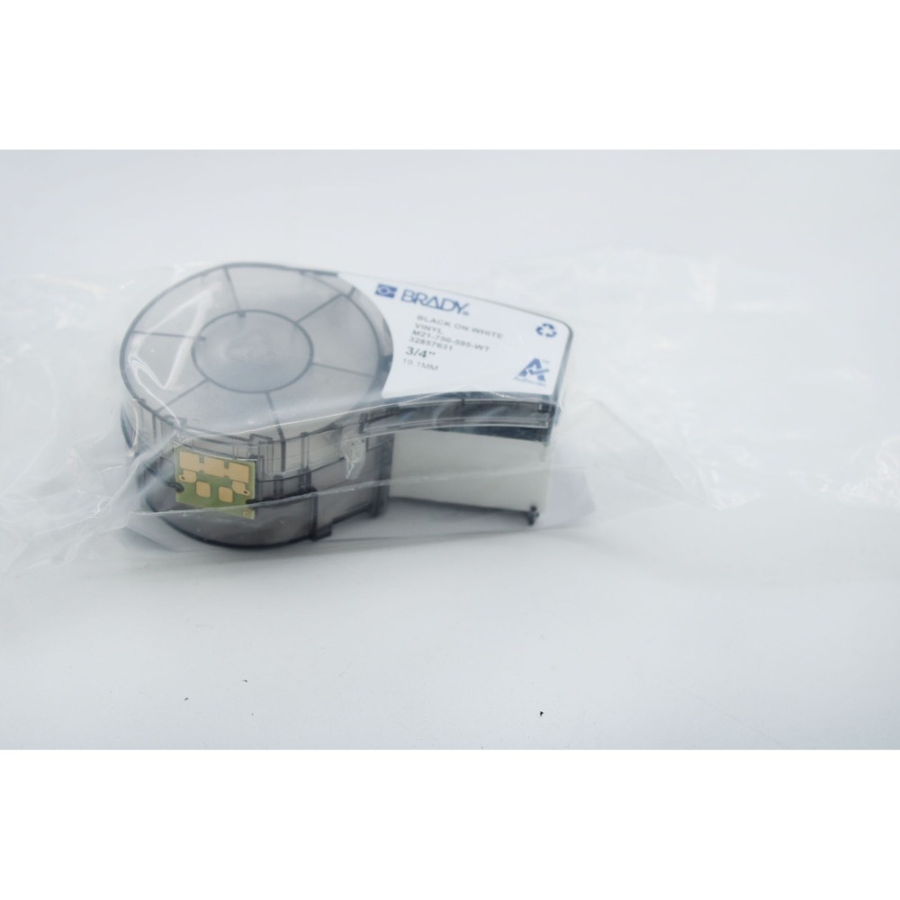Brady M21-750-595-WT Black on White Vinyl Label Tape Cartridge 0.75 inch x 21 ft